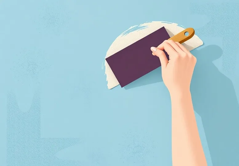 Application d'un enduit décoratif à la lisseuse sur un mur